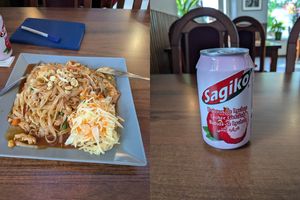 Pad Thai en lychee drankje